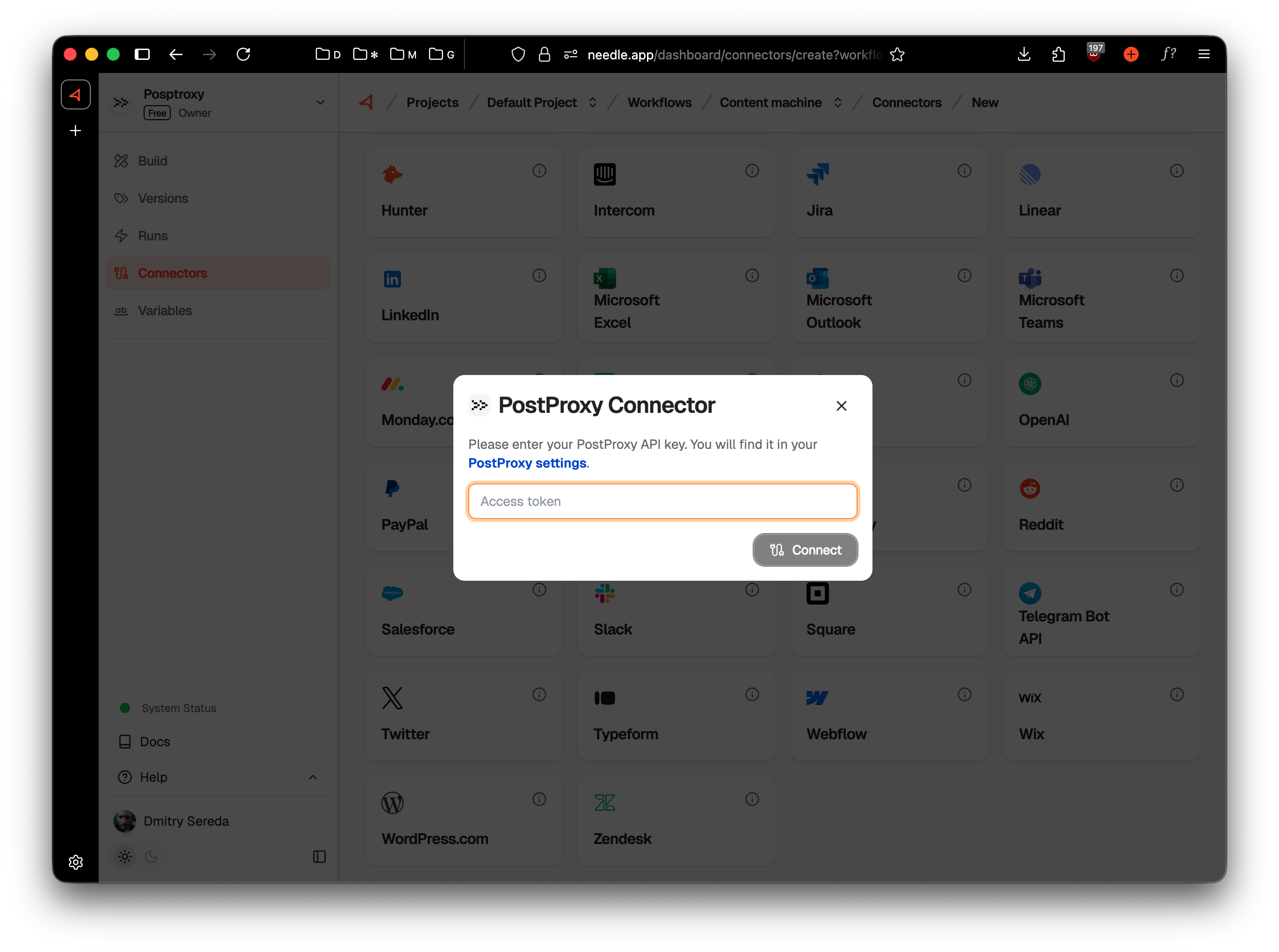 Add Postproxy API token