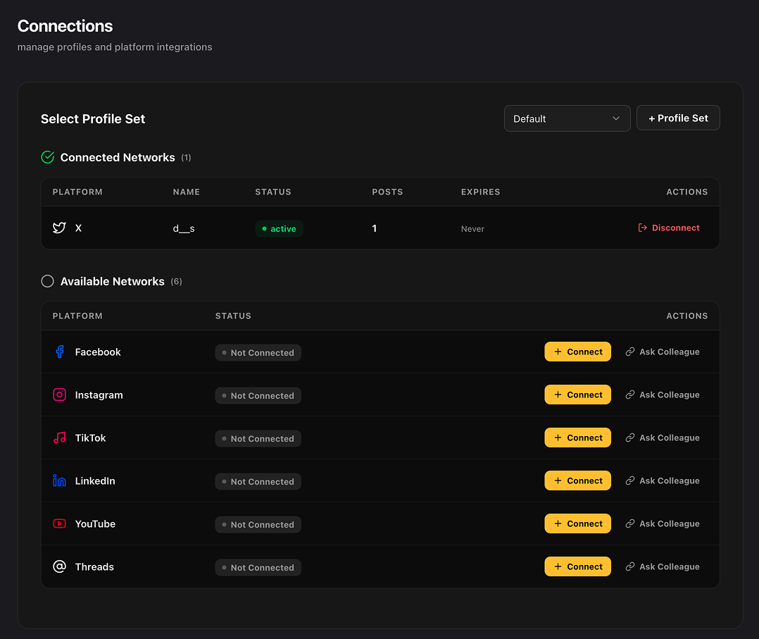 Step 2: Connect your social media accounts