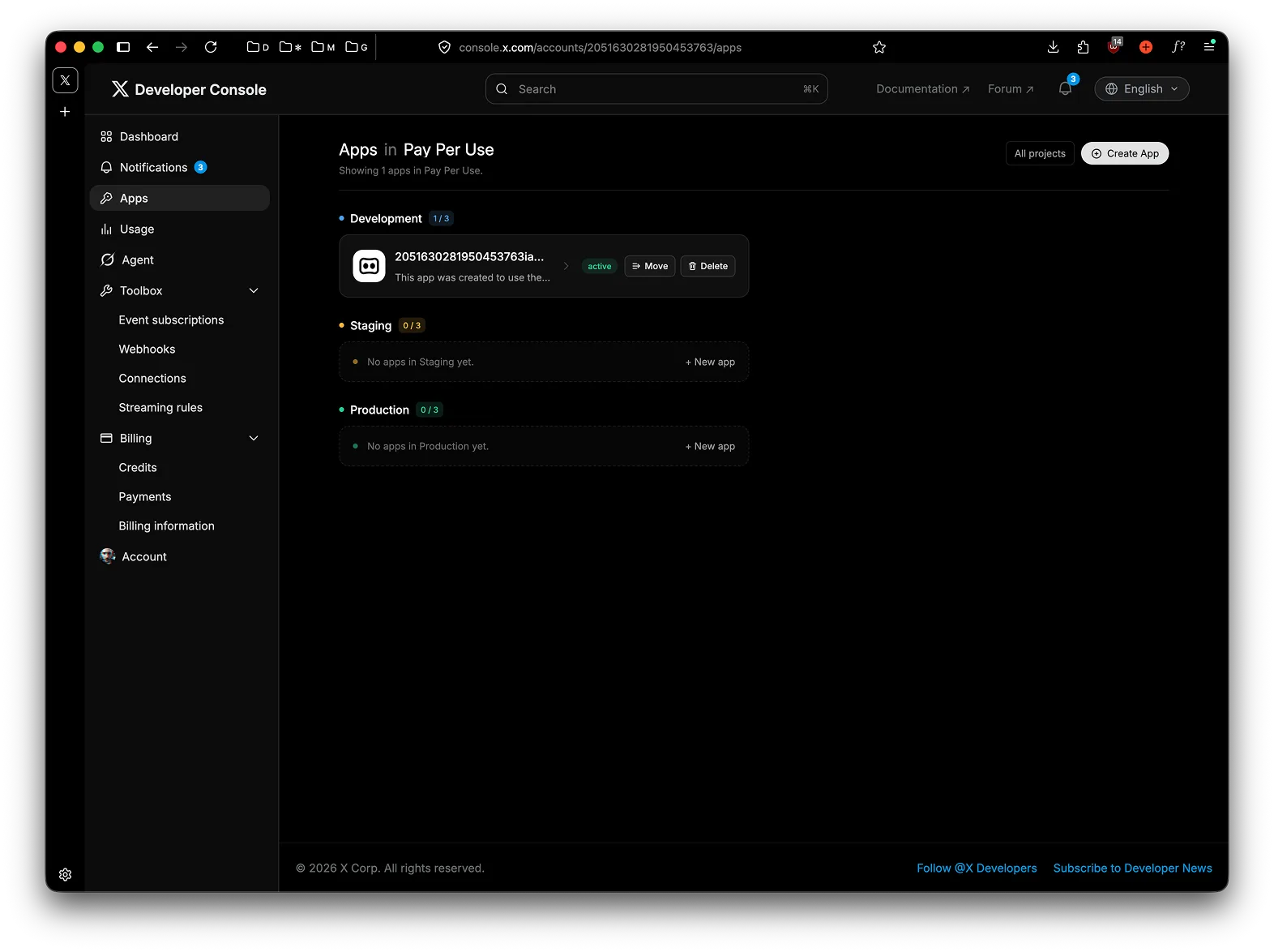 Apps page